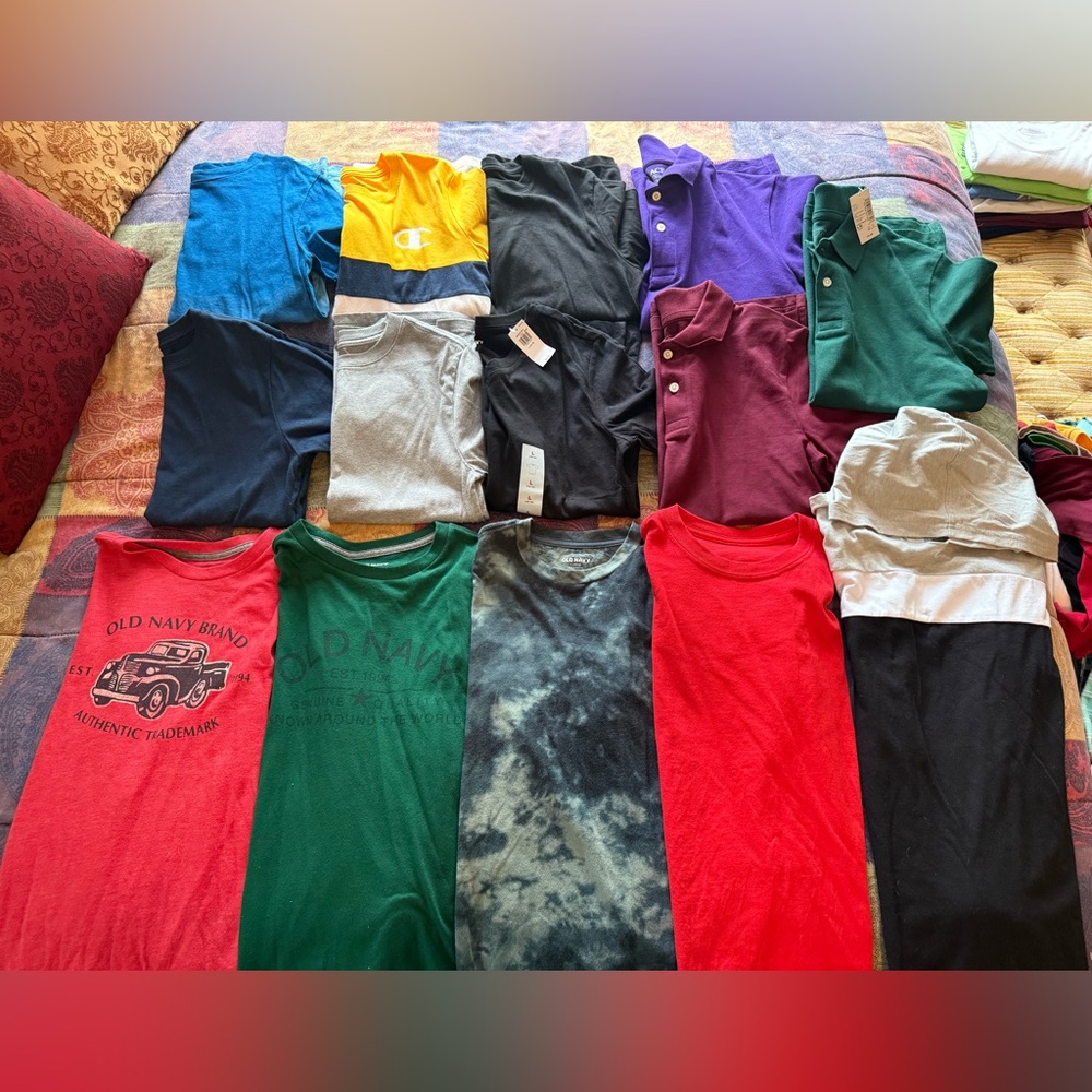Boys size large 10/12 bundle of short sleeve & long sleeve shirts
